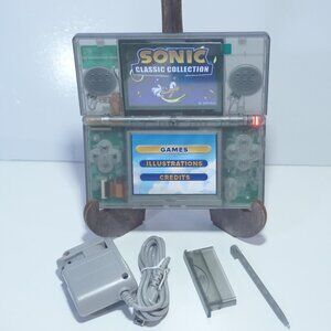 Nintendo DS Lite Transparent Clear Smokey Black Handheld System with Charger